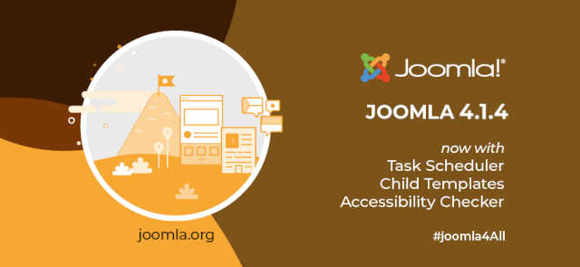 Joomla 4.1.4 now with task scheduler, child templates, accessibility checker, #Joomla4All at joomla.org