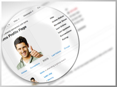 Users can easily track their connected friend activities and see who has posted on their profilebook tab.