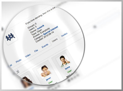 Group membership tab shows all users in same special interest group.