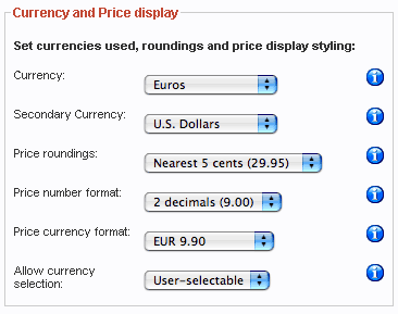 screen-dump of currencies settings