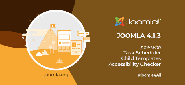 Joomla 4.1.3 now with task scheduler, child templates, accessibility checker, #Joomla4All at joomla.org