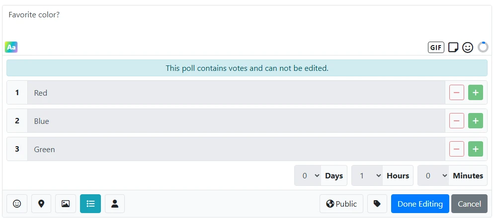 edit poll